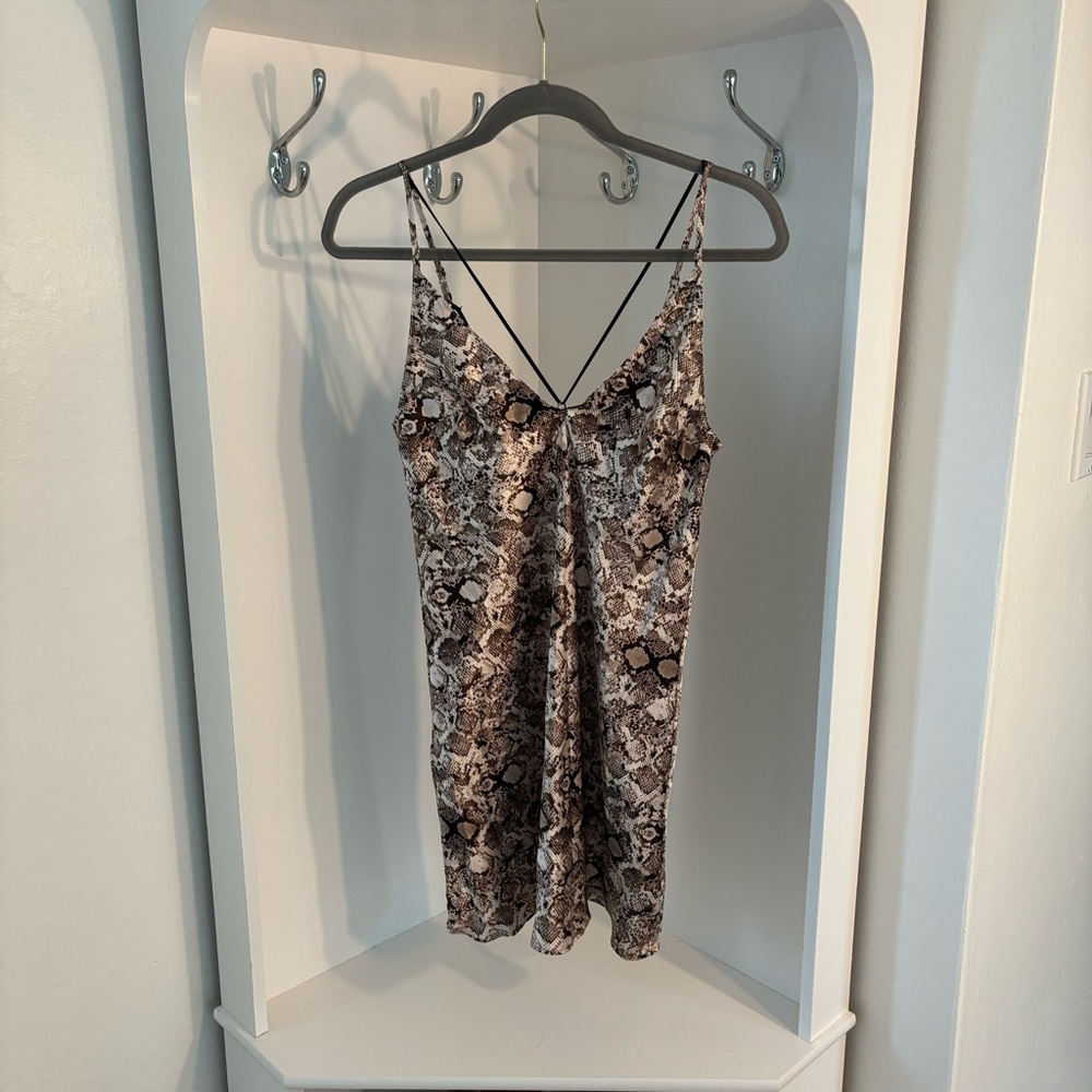 Victoria secret silk leopard print mini sleep gown. Size XS